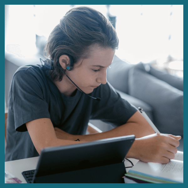 Boy doing homework